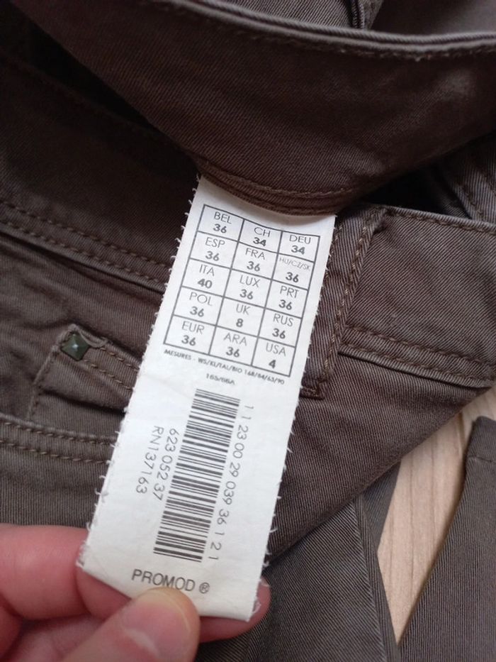 Pantalon marron promod 36 - photo numéro 5