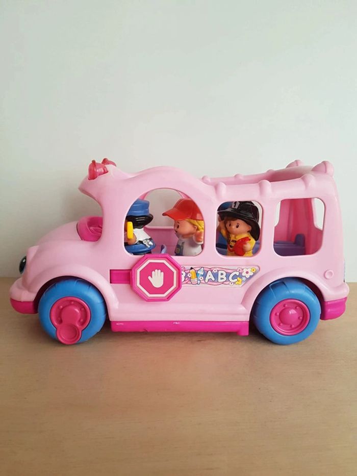 Fisher price car scolaire rose, sonore et lumineux Little people de Fisher Price - photo numéro 9