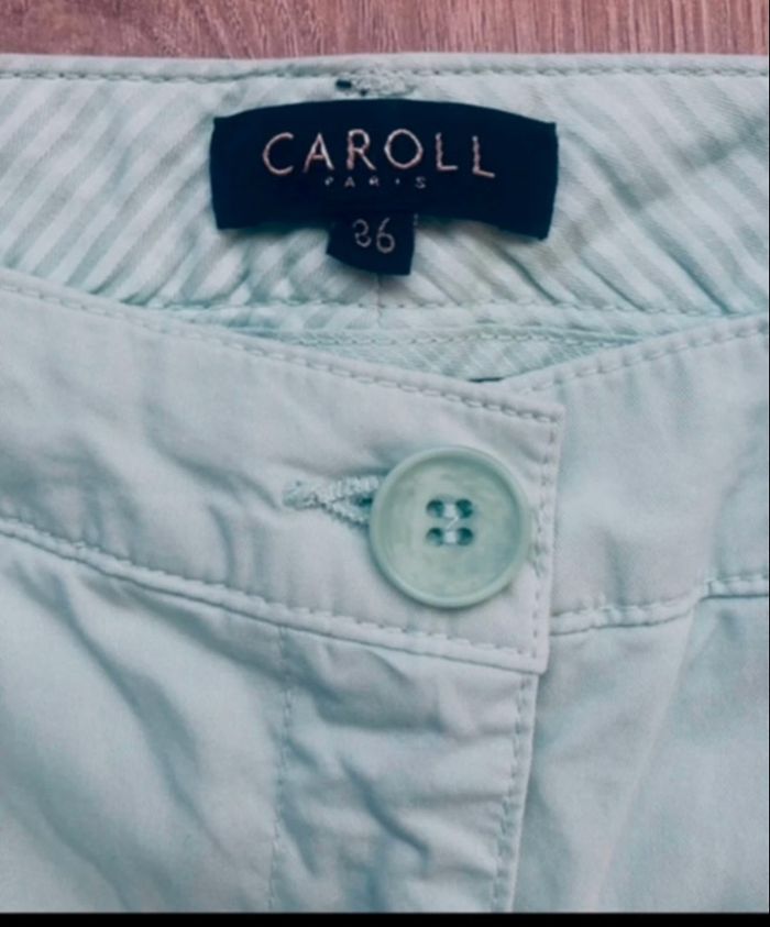 Pantalon Caroll taille 36 vert pastel amande Etat comme neuf