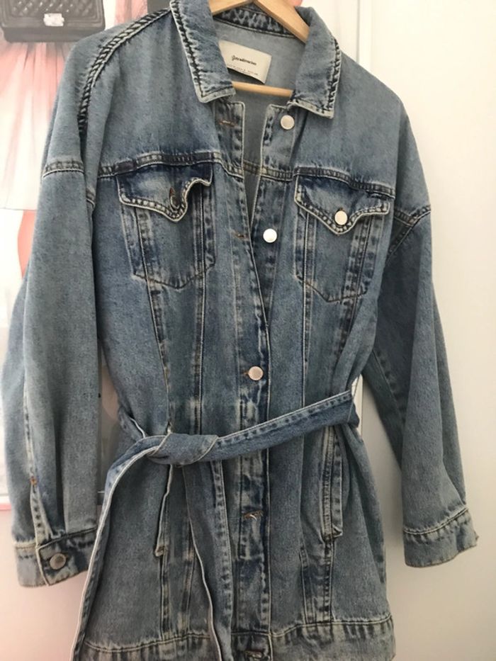 Veste longue en jean Stradivarius S 90’s y2k - photo numéro 4
