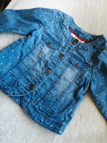 Veste jean et paillettes 12 mois