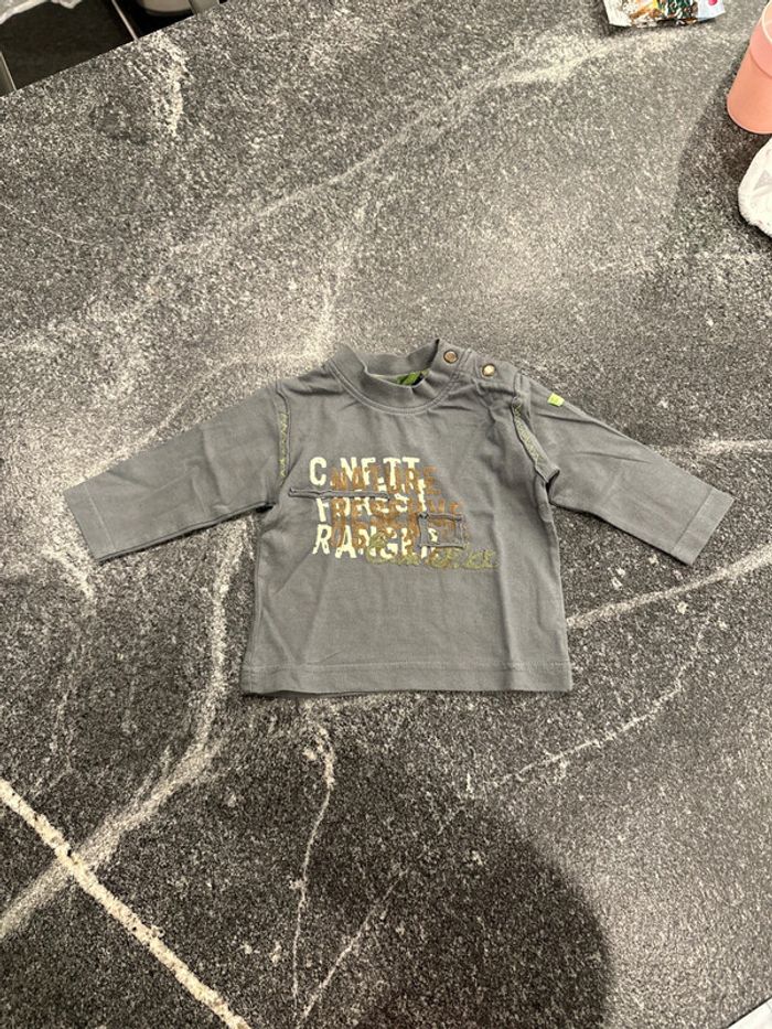 Lot de 4 t-shirts manches longues bébé garçon 3 mois bon état - photo numéro 4
