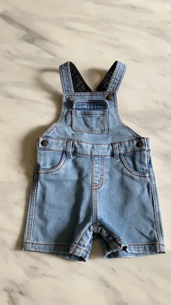 Salopette short jeans
