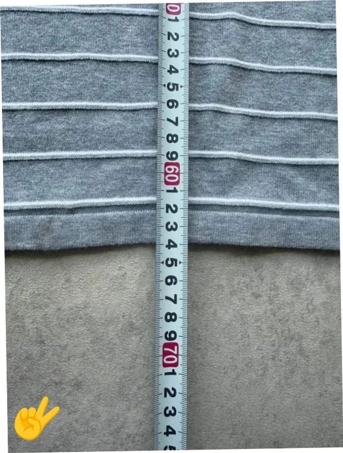 Pull Tommy Hilfiger Col V Taille L gris blanc Femme Women PULL0174 - photo numéro 6