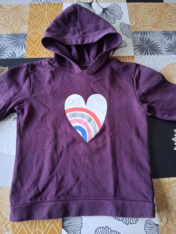 Sweat à capuche fille violet 6 ans neuf 