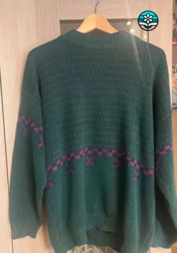 Superbe  pull vintage  laine  stylé  oversize