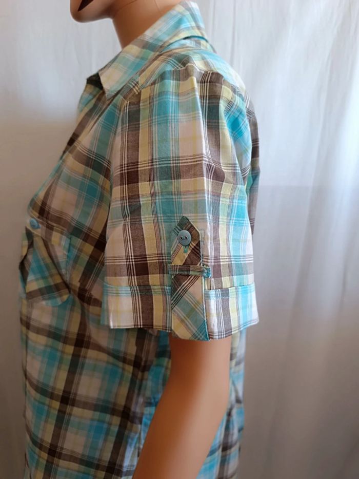 Chemisette / Chemise à manches courtes à carreaux T. 40 Canda 💮 65% Polyester 35% Coton - photo numéro 5