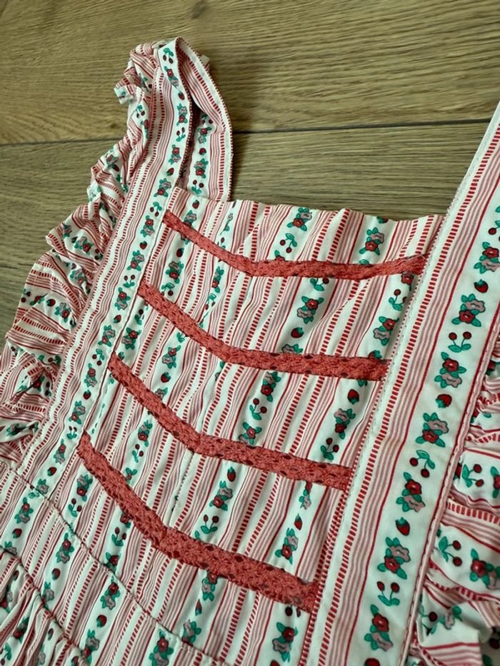 Jolie robe Sergent Major fleurs/cerises 4 ans - photo numéro 2
