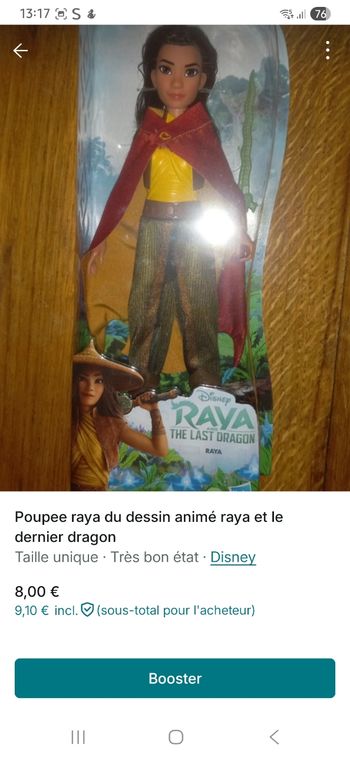 Poupée barbie Raya et le dernier dragon disney