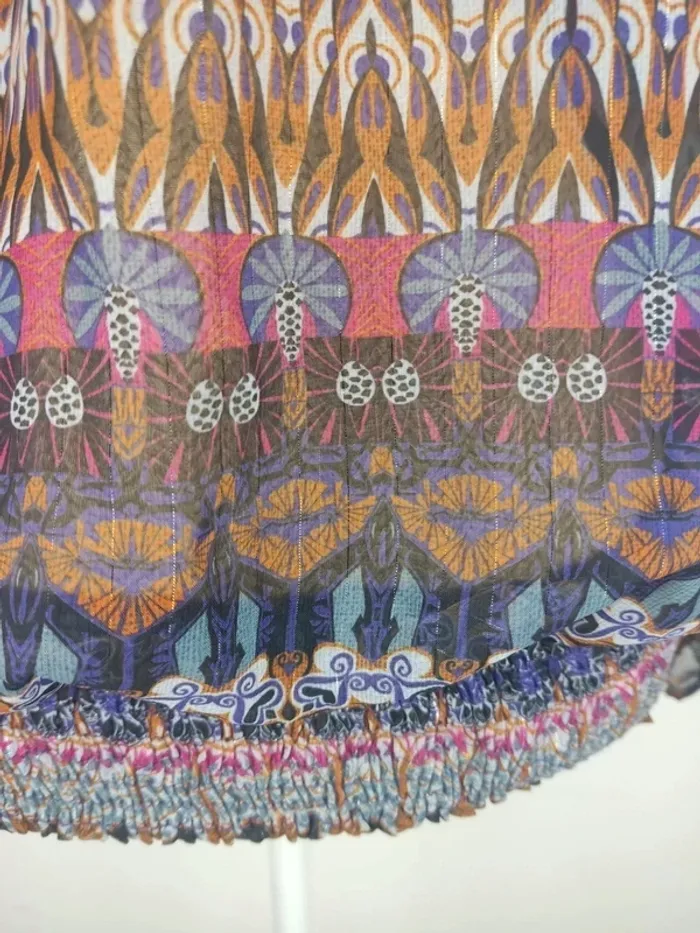 Blouse manches longues et ouvertes motifs graphiques violets et multicolores taille 38 Morgan - photo numéro 9