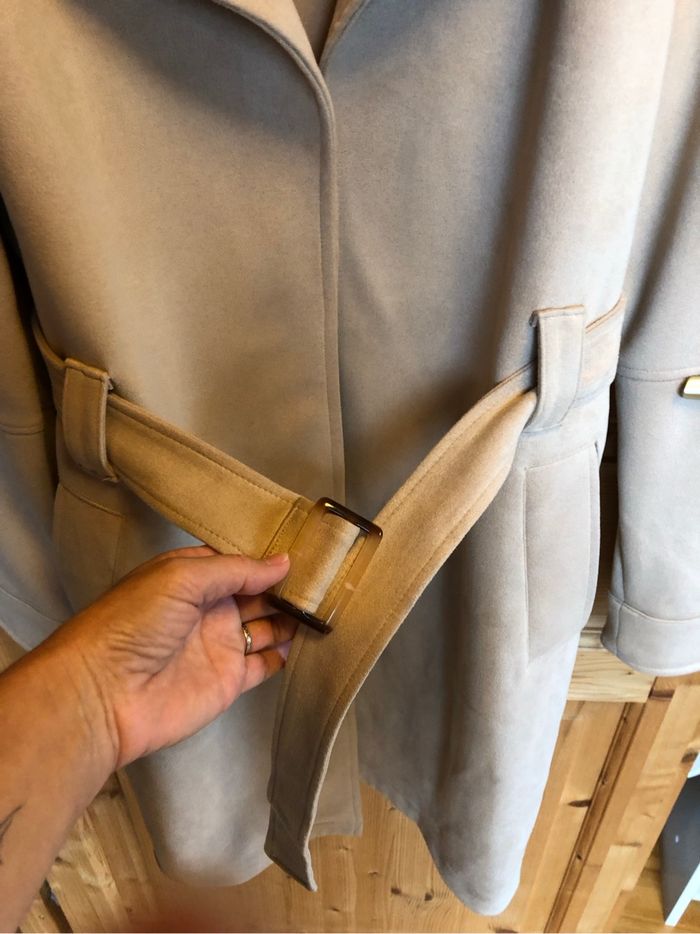 Manteau long velours beige - photo numéro 6