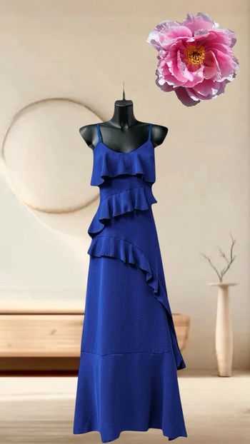 Robe longue bleu électrique style bohème