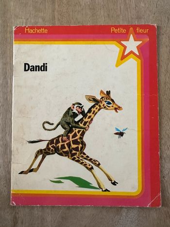 Livre ancien vintage souple Dandi girafe Hachette Petite Fleur album Pierre Probst