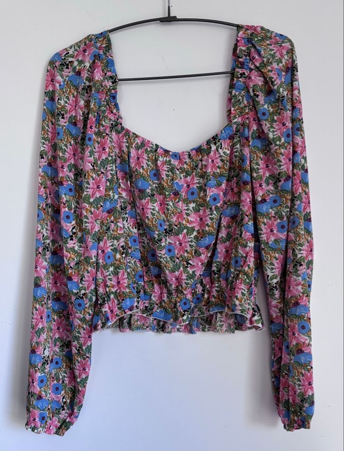 🌸 Tee shirt / Blouse à manches longues - Lilie rose Taille S/M - photo numéro 6