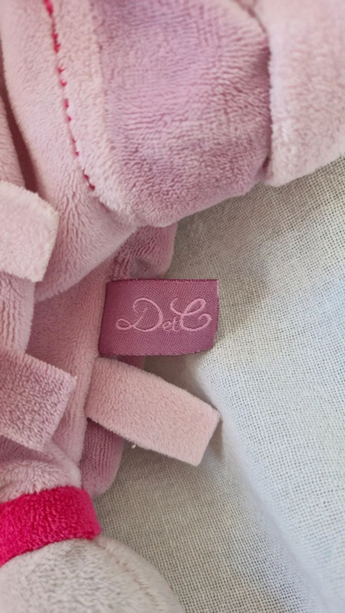 Doudou marionnette étiquette chat rose doudou plat et cie - photo numéro 6