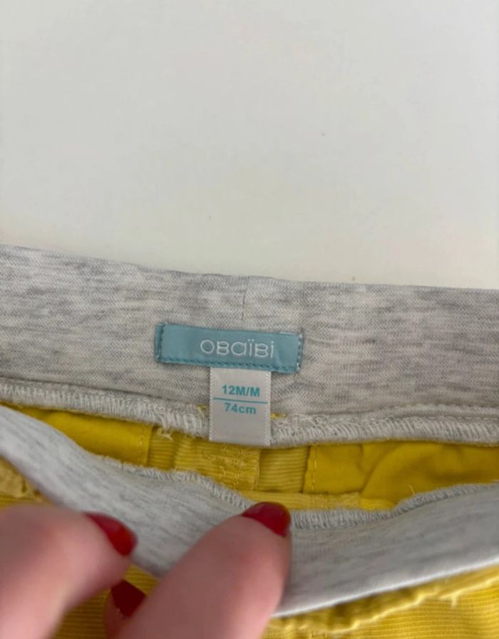 Short jaune Obaïbi 12 mois - photo numéro 2