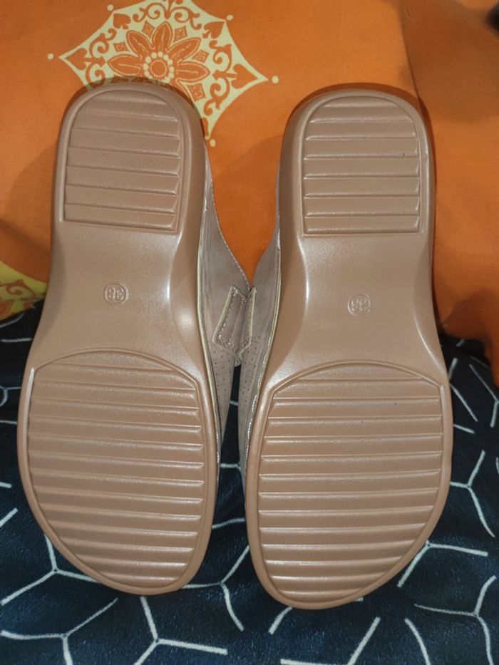 Mules Sabots femme beige p38 - photo numéro 3