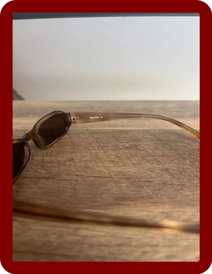Lunette de soleil carré miu miu taille unique marron - photo numéro 5