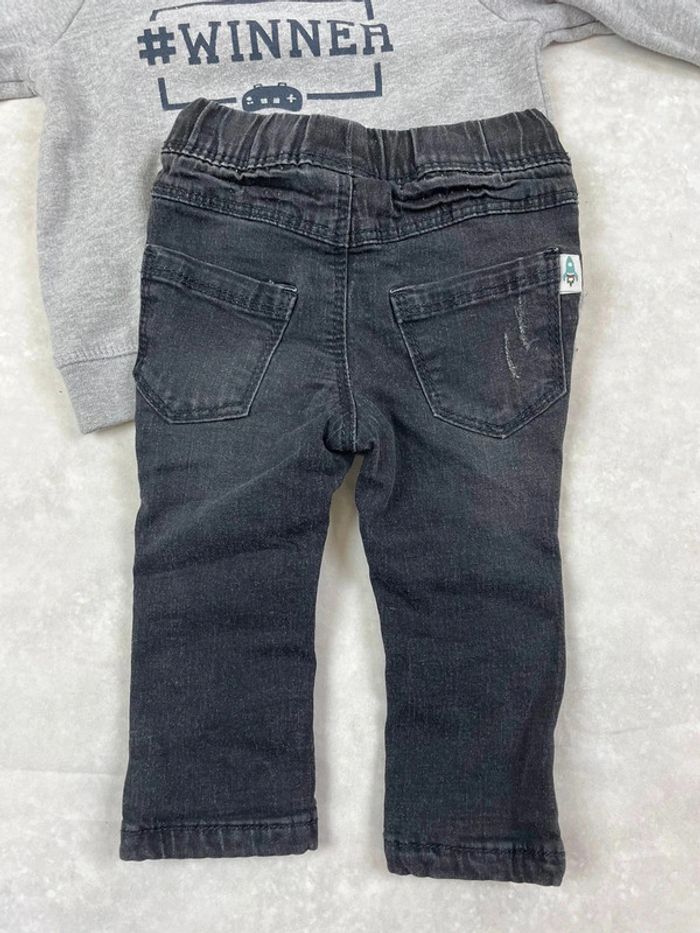 Tenue bébé garçon 3 mois jeans + sweat - photo numéro 4