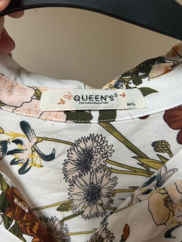 Chemise blanche à motifs fleurs - taille M/L (38/40) - photo numéro 4