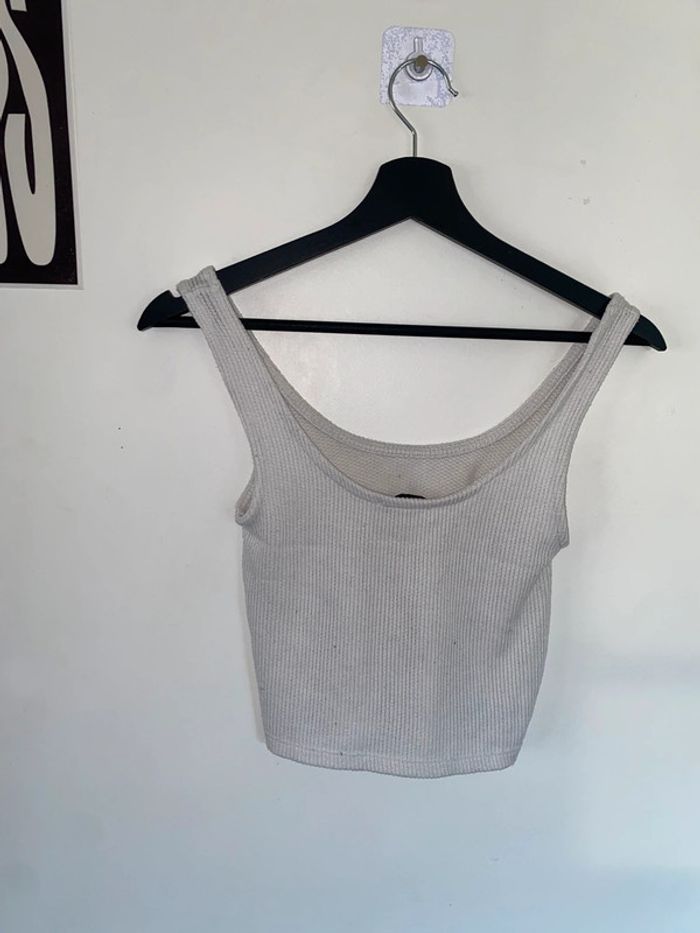 Crop top blanc laine - photo numéro 2