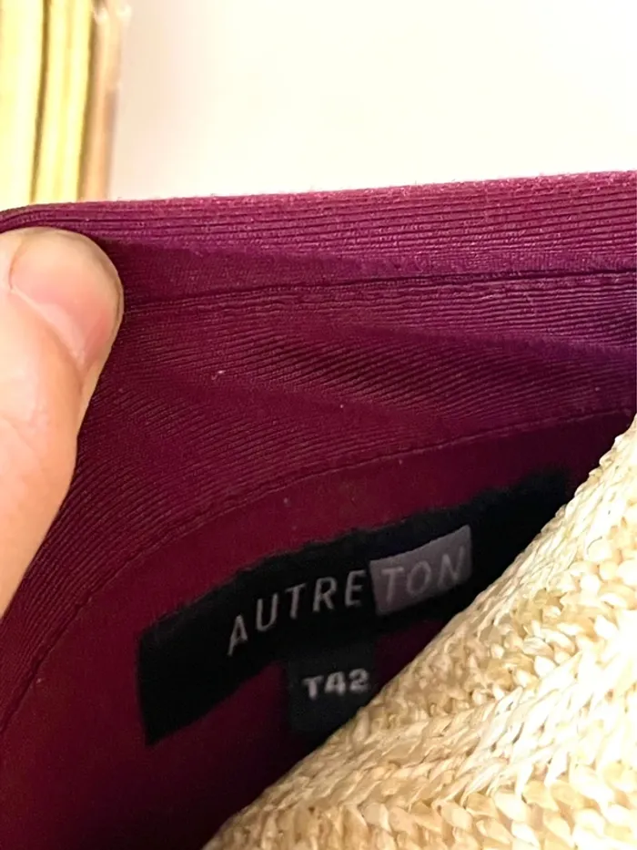 Sublime Chemise à col et boutonnage Autre Ton en Bordeaux taille 42 - photo numéro 7