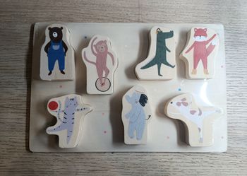 Puzzle en bois animaux du cirque