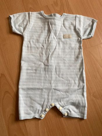 Belle combishort à rayures T. 9 mois/71 cm mixte TBE