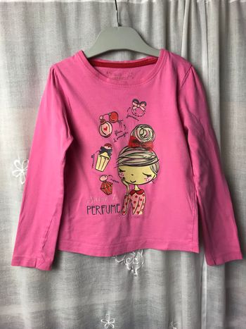 T-shirt rose imprimé parfum 4/5 ans