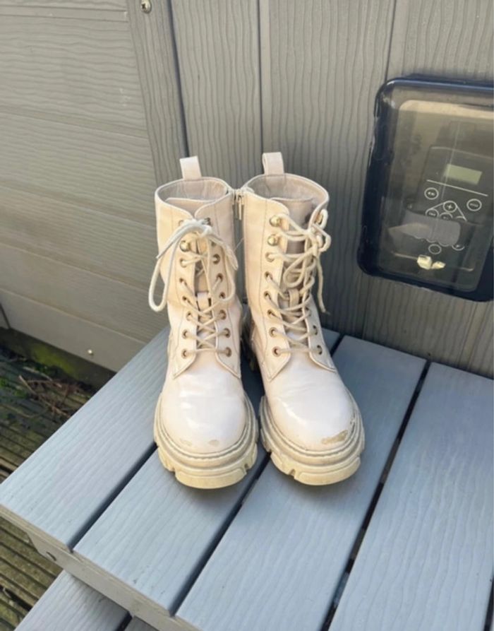 chaussures Boots fille taille 32 beige tex - photo numéro 2