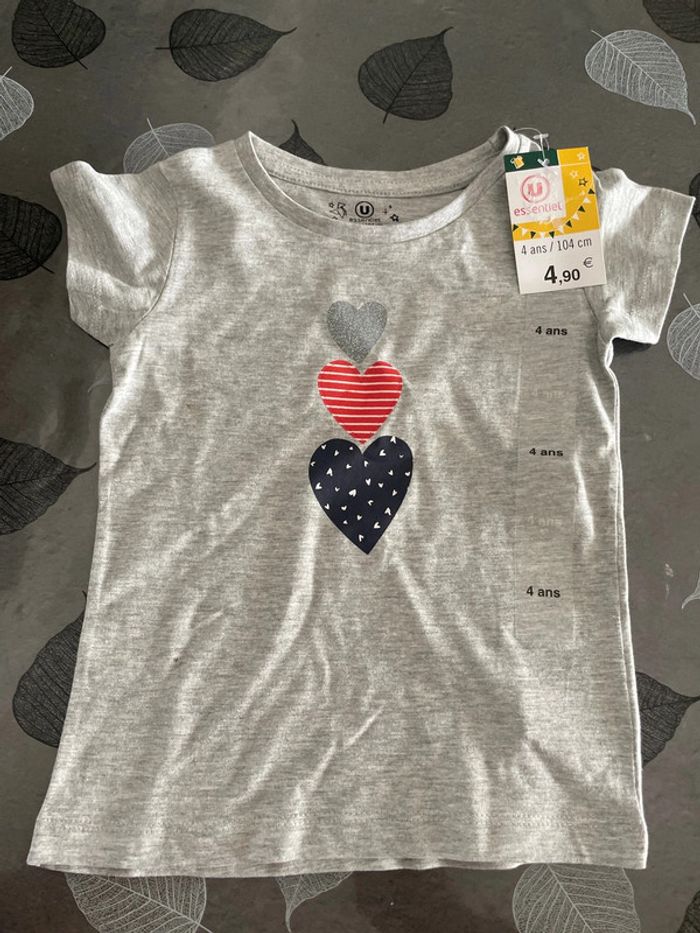 Teeshirt gris manches courtes 4 ans Super U