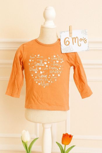T-shirt orange 6mois