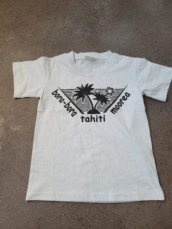 T-shirt blanc tahiti taille s