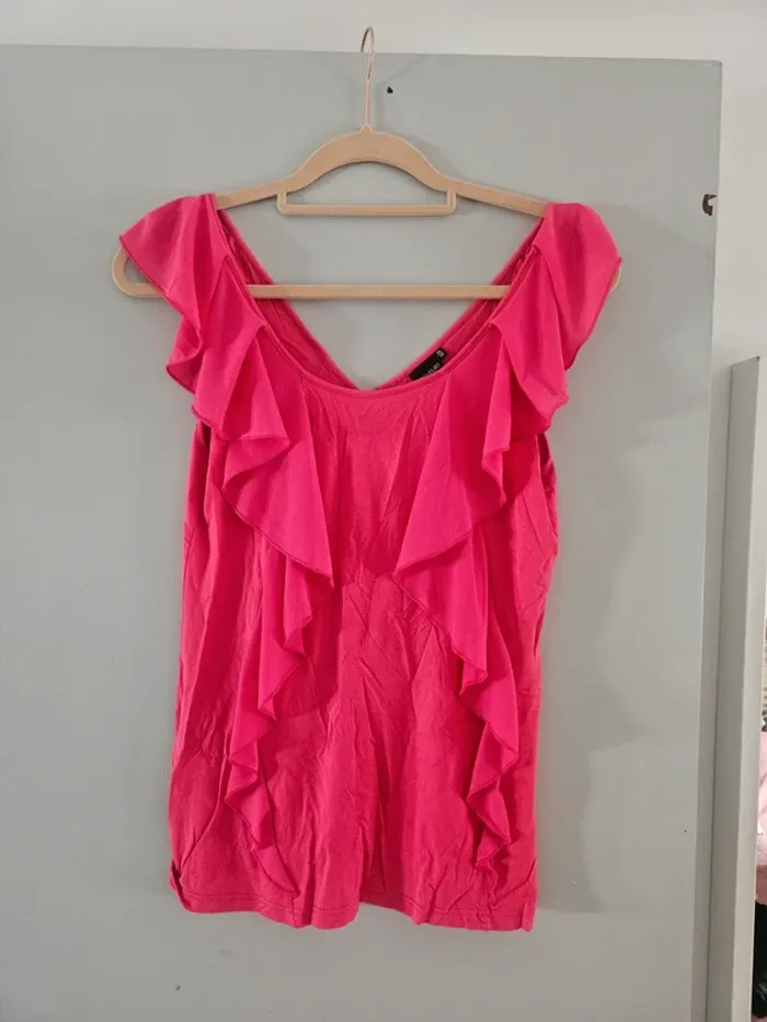 Haut rose à volants Bodyflirt – Taille 36/38 - photo numéro 2