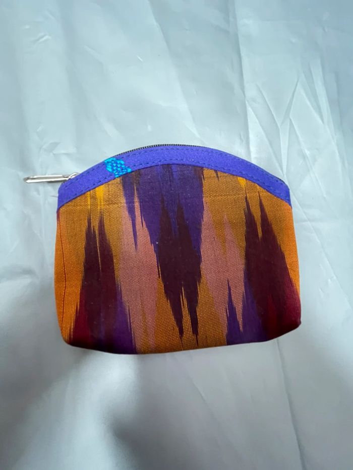 Petit porte-monnaie orange et violet - photo numéro 2