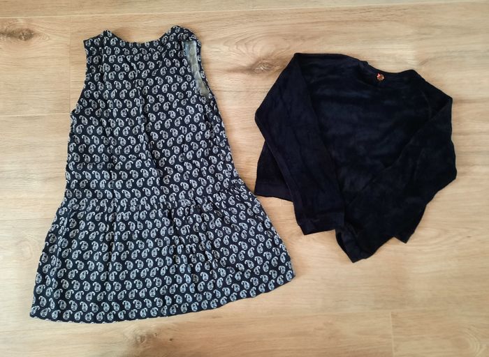 Robe courte noire/blanc hiver avec sous pull IKKS 5 ans - photo numéro 3