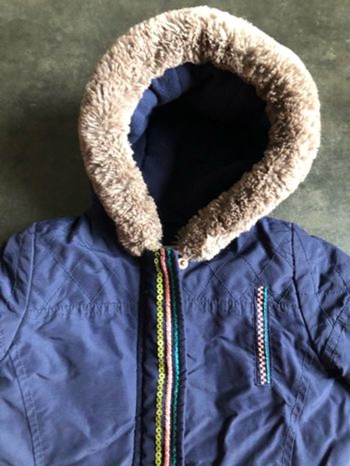 Manteau hiver fille 12 mois dpam + cagoule - photo numéro 2