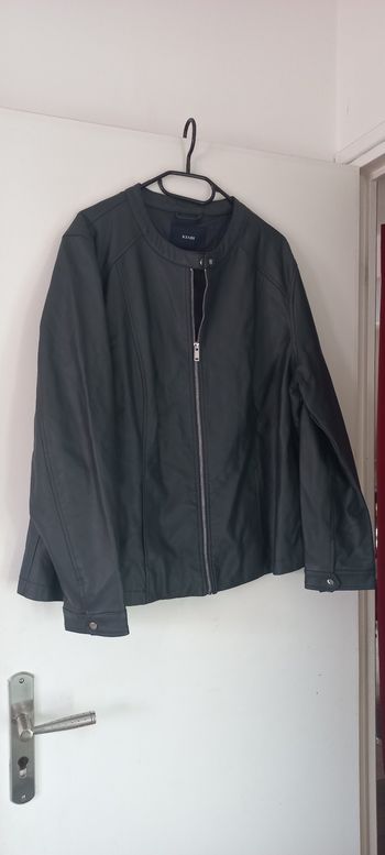 Veste simili cuir grise