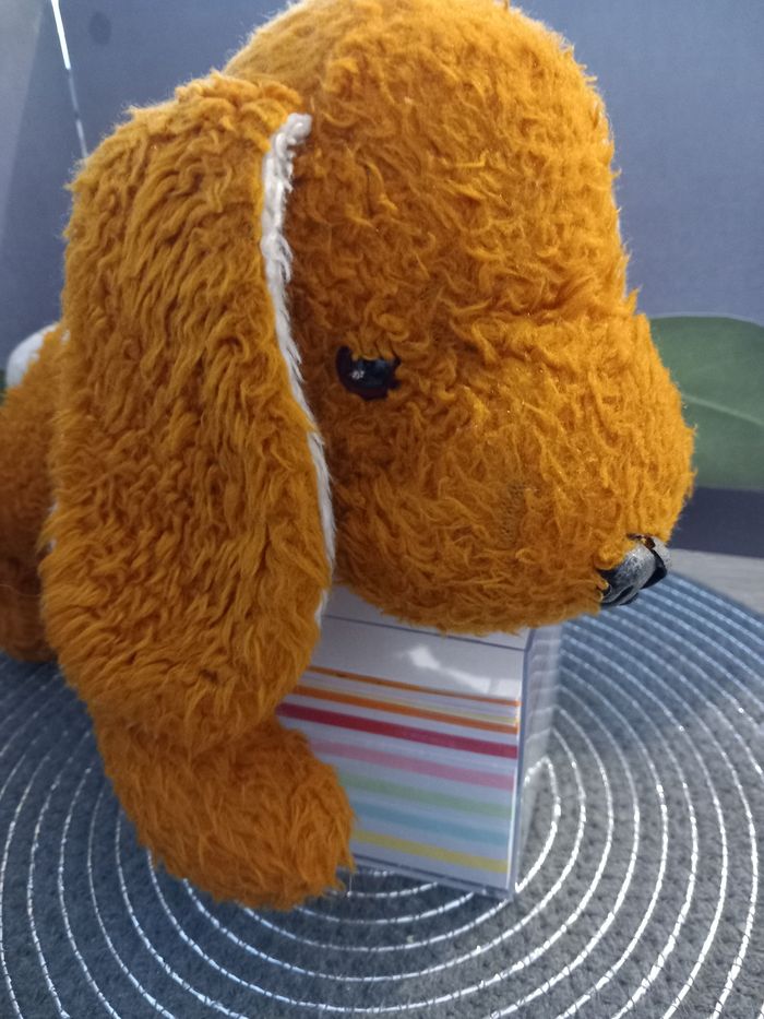 Peluche chien vintage marron roux 29cm - photo numéro 5