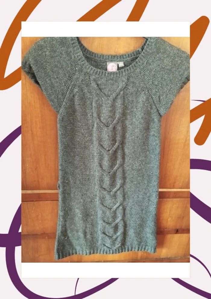 🩶 Robe gris foncé - MC - Laine - 10 ans - Bilook 🩶