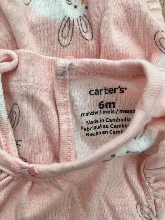 Robe body MC rose motifs lapin été bébé fille 6 mois Carter’s - photo numéro 6