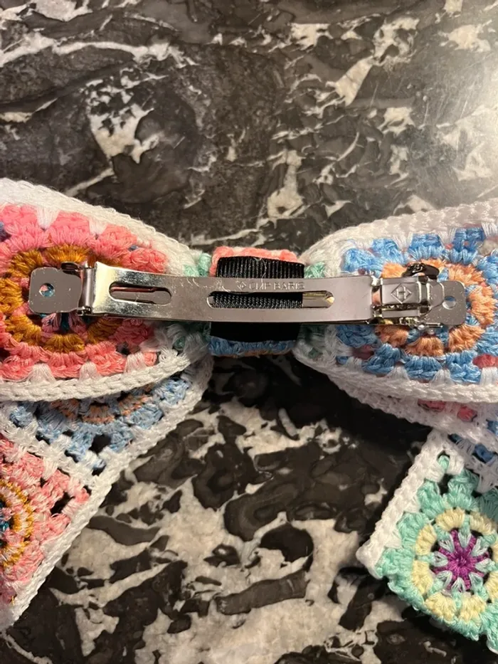 Barrette noeud tricot - photo numéro 3
