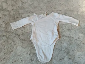 Body manches longues croisé blanc bébé fille garçon 3mois