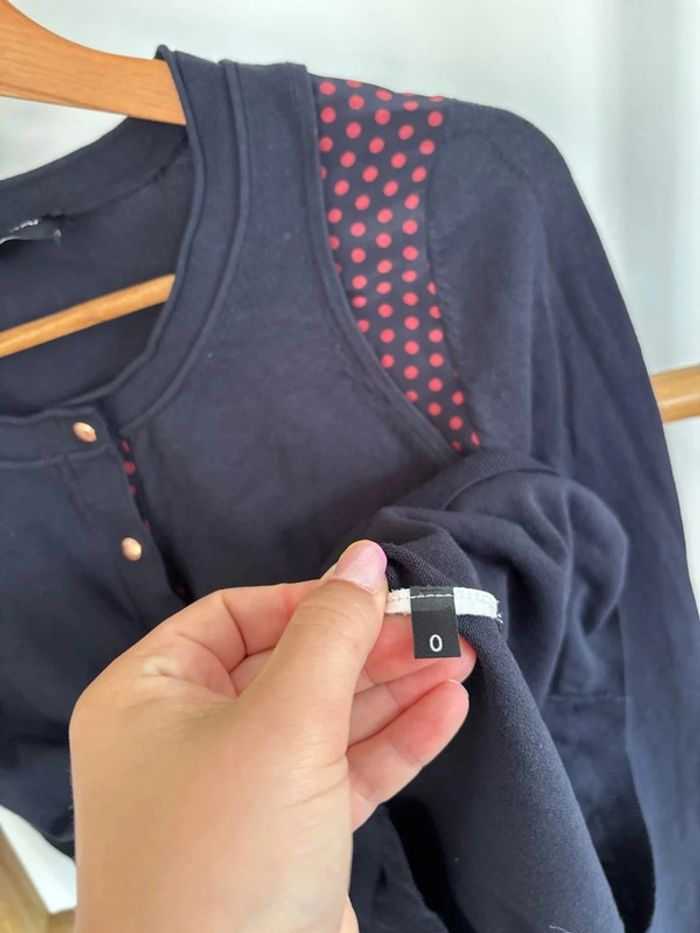 Pull noir très léger à pois rouges Kookai taille XS/34 - photo numéro 7