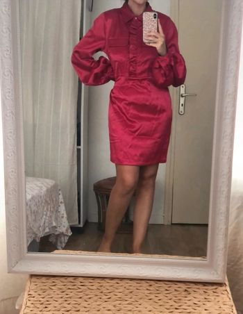 Robe satin rose taille L