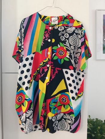 Chemise tunique vintage multicolore taille 42