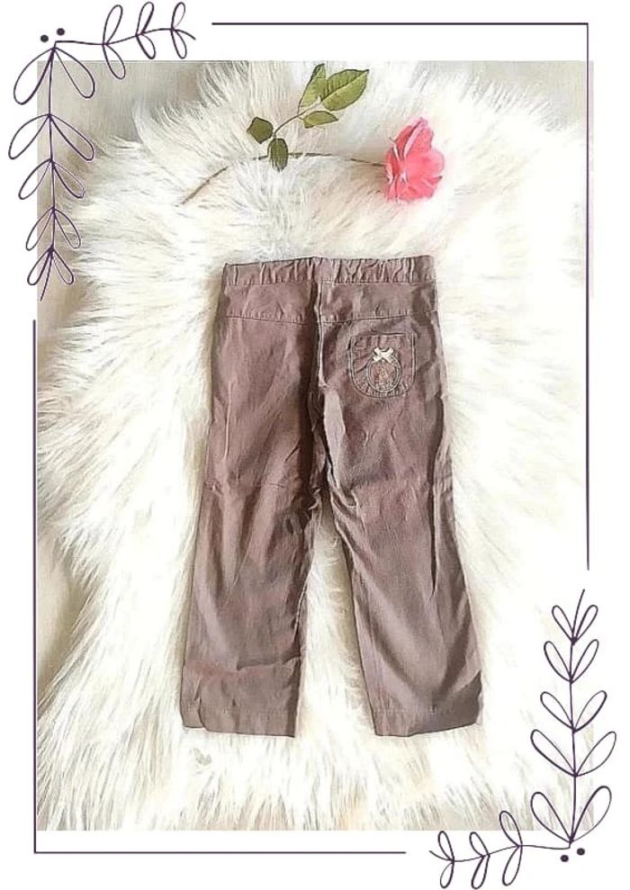 Pantalon fille velours mi-saison Orchestra 3 ans coloris taupe - photo numéro 3
