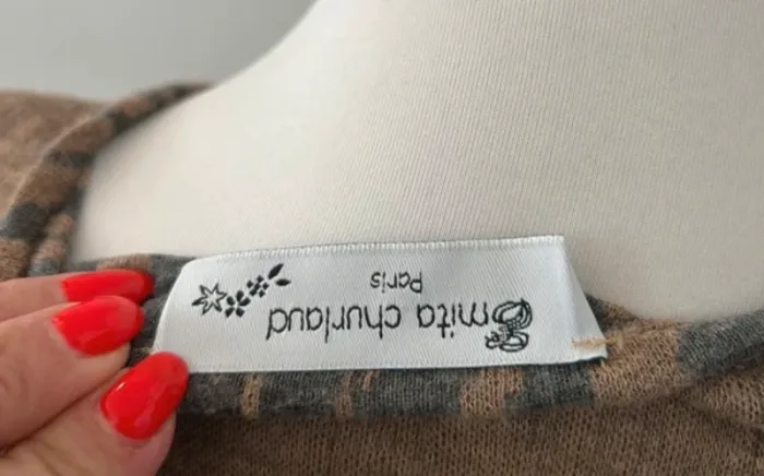 Emita churlaud robe en laine imprimée Coloris beige, gris femme, taille 40 - photo numéro 8