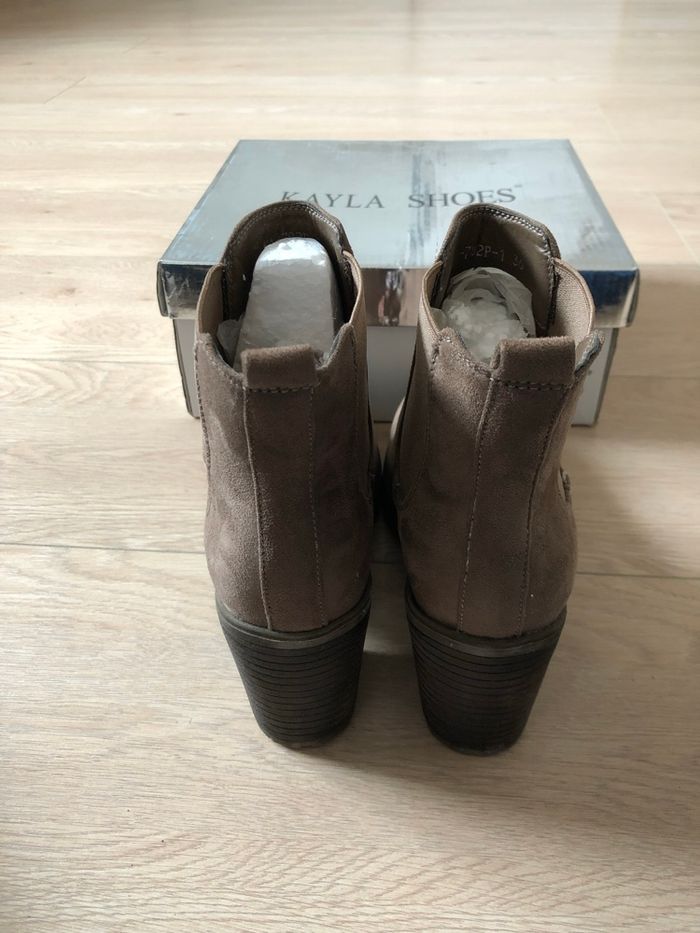 Bottines beiges marrons à talons neuves pointure 36 - photo numéro 5