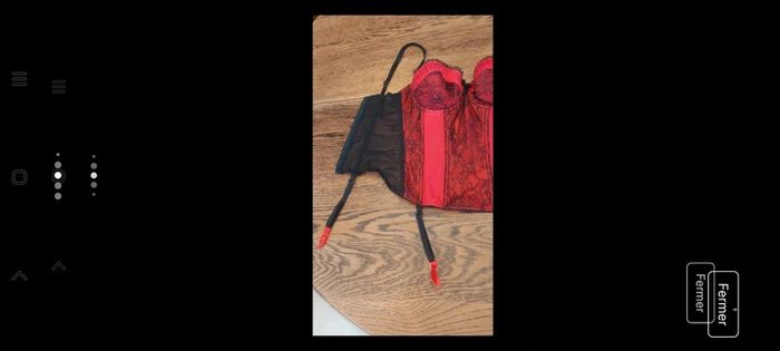 Corset guêpière rouge/noir La Senza fr 90C - photo numéro 17